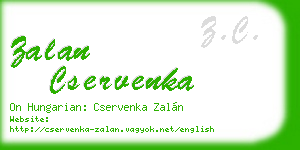zalan cservenka business card