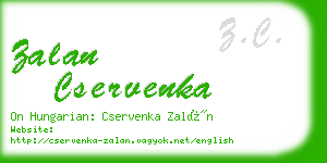 zalan cservenka business card